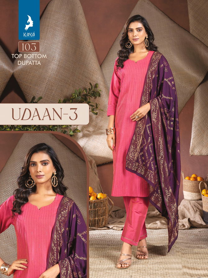 Udaan 3 By Kaya Plain Pure Silk Kurti With Bottom Dupatta Wholesale Price In Surat